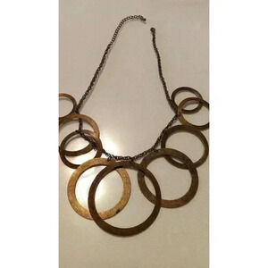 Multi-Ring Necklace, Metal, Old Copper Color